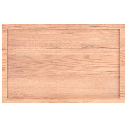 Piano Tavolo Marrone Chiaro 100x60x(2-4) cm Rovere Non Trattato - homemem39