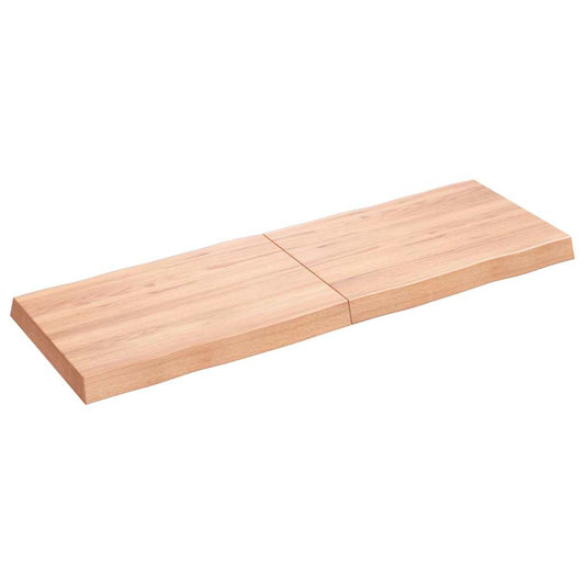 Piano Tavolo Marrone Chiaro 120x40x(2-6) cm Rovere Non Trattato - homemem39