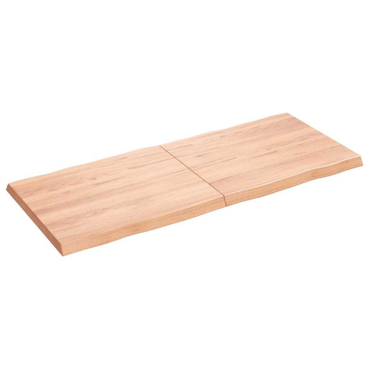 Piano Tavolo Marrone Chiaro 120x50x(2-4) cm Rovere Non Trattato - homemem39