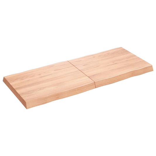 Piano Tavolo Marrone Chiaro 120x50x(2-6) cm Rovere Non Trattato | homemem39