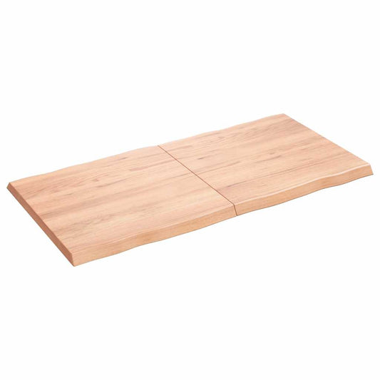 Piano Tavolo Marrone Chiaro 120x60x(2-4) cm Rovere Non Trattato