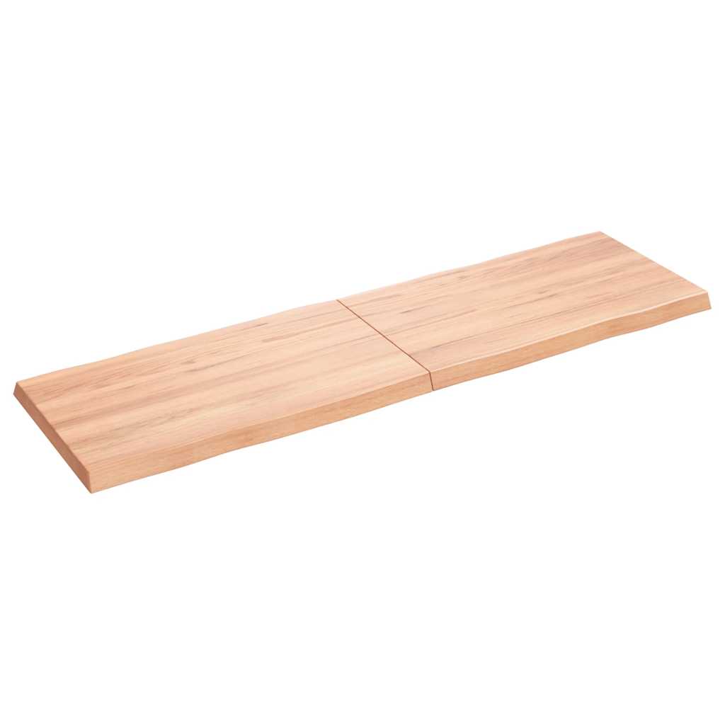 Piano Tavolo Marrone Chiaro 140x40x(2-4) cm Rovere Non Trattato | homemem39