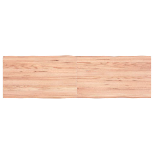 Piano Tavolo Marrone Chiaro 140x40x(2-4) cm Rovere Non Trattato