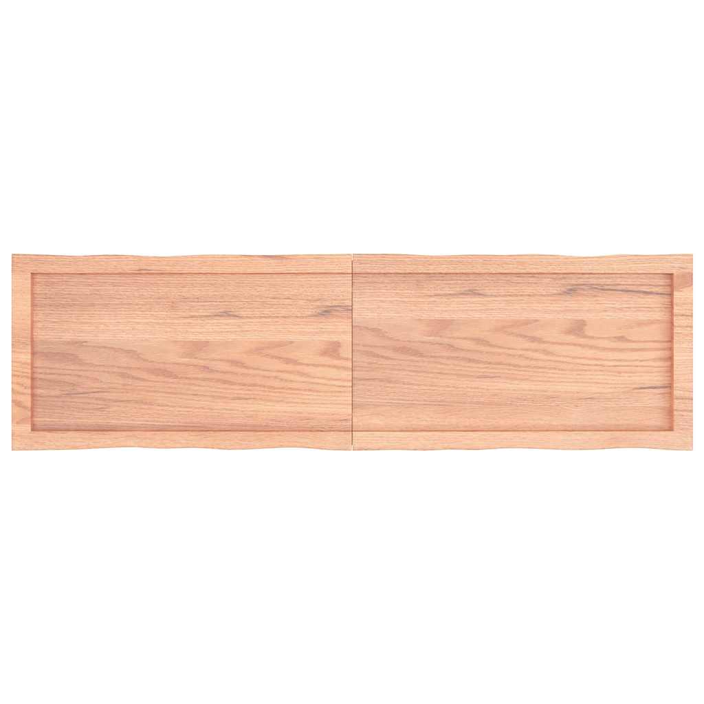 Piano Tavolo Marrone Chiaro 140x40x(2-6) cm Rovere Non Trattato - homemem39