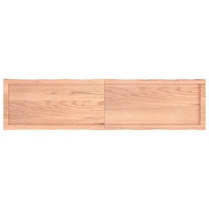 Piano Tavolo Marrone Chiaro 160x40x(2-6) cm Rovere Non Trattato - homemem39