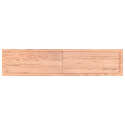 Piano Tavolo Marrone Chiaro 180x40x(2-4) cm Rovere Non Trattato - homemem39