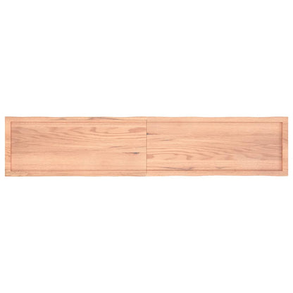 Piano Tavolo Marrone Chiaro 200x40x(2-6) cm Rovere Non Trattato - homemem39