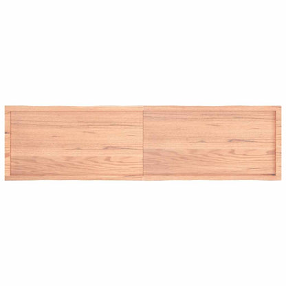 Piano Tavolo Marrone Chiaro 200x50x(2-6) cm Rovere Non Trattato - homemem39