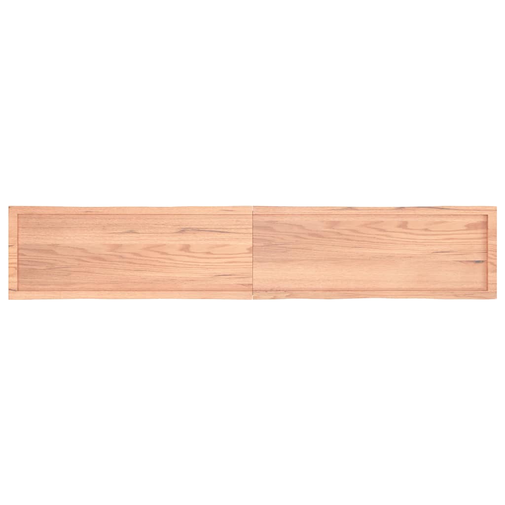 Piano Tavolo Marrone Chiaro 220x40x(2-6) cm Rovere Non Trattato - homemem39