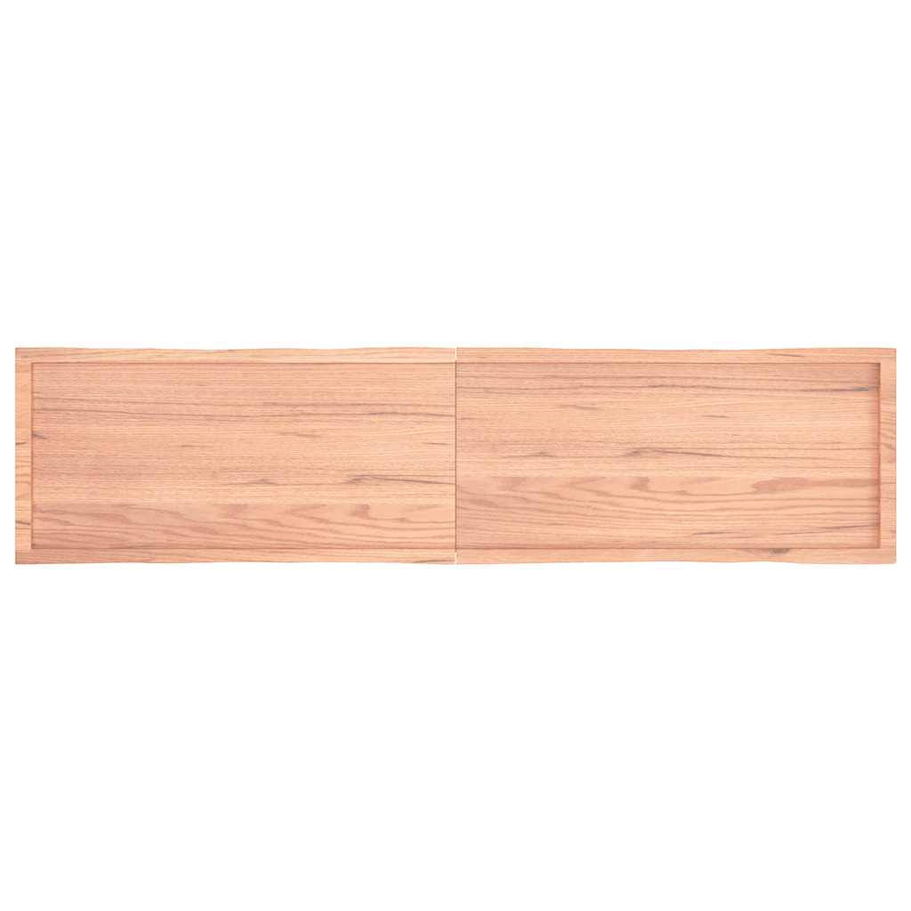 Piano Tavolo Marrone Chiaro 220x50x(2-4) cm Rovere Non Trattato - homemem39