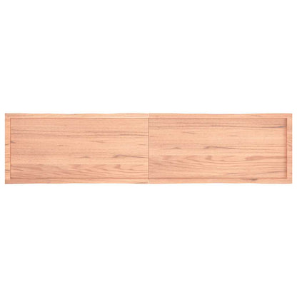 Piano Tavolo Marrone Chiaro 220x50x(2-4) cm Rovere Non Trattato - homemem39
