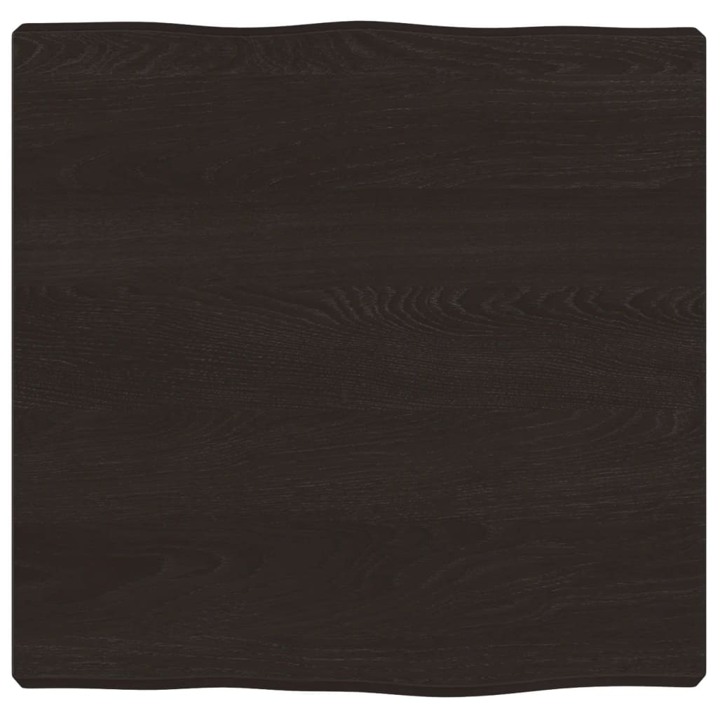 Piano Tavolo Marrone Scuro 40x40x(2-4)cm in Rovere Non Trattato - homemem39