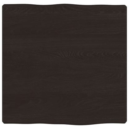 Piano Tavolo Marrone Scuro 40x40x(2-4)cm in Rovere Non Trattato - homemem39
