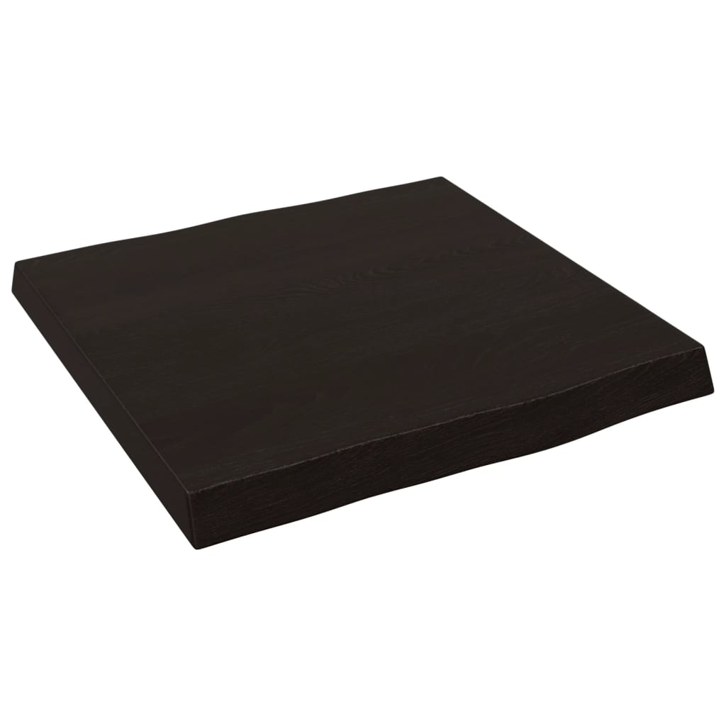 Piano Tavolo Marrone Scuro 40x40x(2-4)cm in Rovere Non Trattato - homemem39