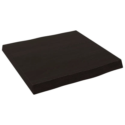 Piano Tavolo Marrone Scuro 40x40x(2-4)cm in Rovere Non Trattato - homemem39
