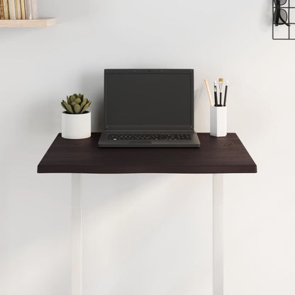 Piano Tavolo Marrone Scuro 60x40x2 cm in Rovere Non Trattato