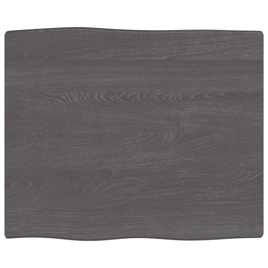 Piano Tavolo Marrone Scuro 60x50x2 cm in Rovere Non Trattato - homemem39