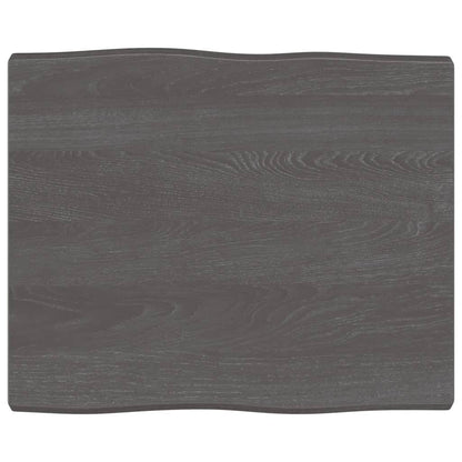 Piano Tavolo Marrone Scuro 60x50x(2-4)cm in Rovere Non Trattato - homemem39