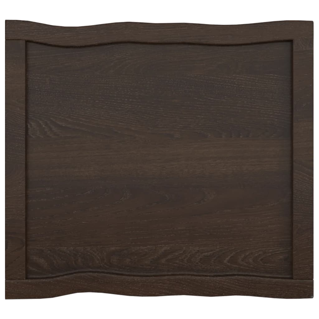 Piano Tavolo Marrone Scuro 60x50x(2-4)cm in Rovere Non Trattato - homemem39