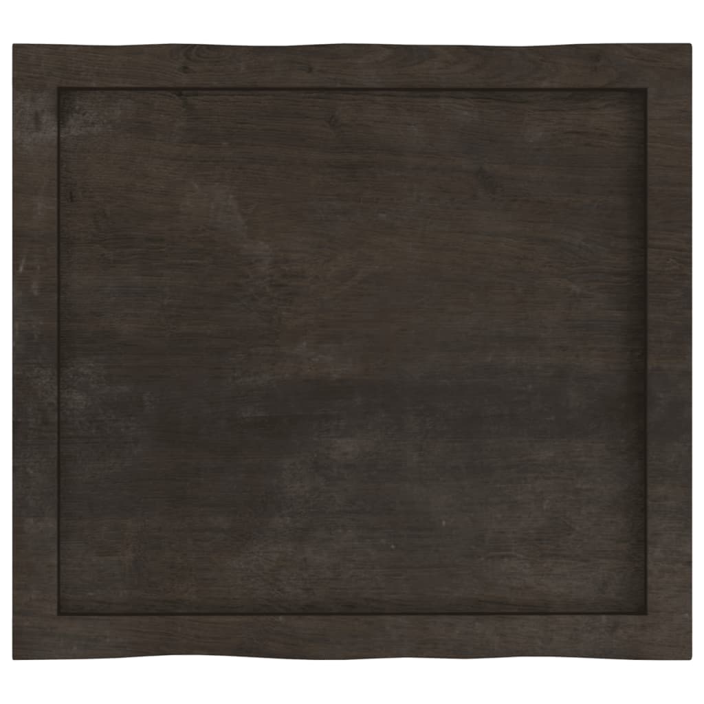 Piano Tavolo Marrone Scuro 60x50x(2-4)cm in Rovere Non Trattato - homemem39