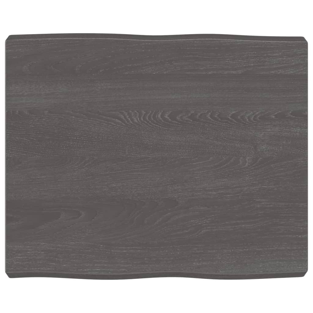 Piano Tavolo Marrone Scuro 60x50x(2-6)cm in Rovere Non Trattato - homemem39