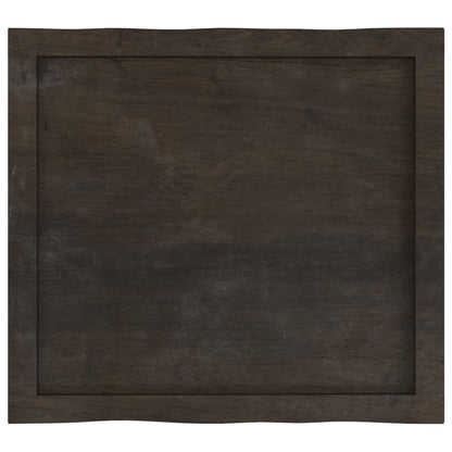 Piano Tavolo Marrone Scuro 60x50x(2-6)cm in Rovere Non Trattato - homemem39