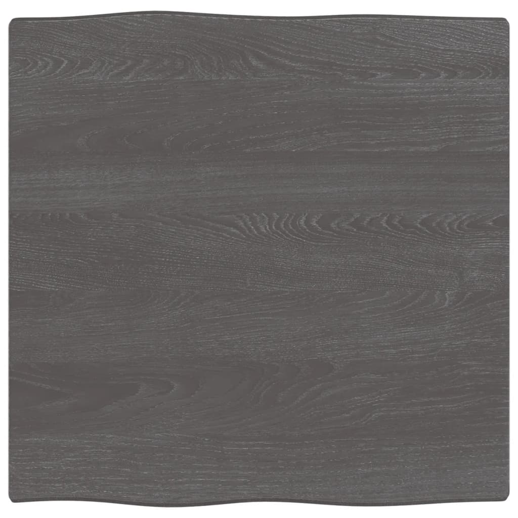 Piano Tavolo Marrone Scuro 60x60x2 cm in Rovere Non Trattato - homemem39