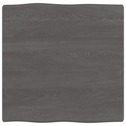 Piano Tavolo Marrone Scuro 60x60x(2-4)cm in Rovere Non Trattato - homemem39