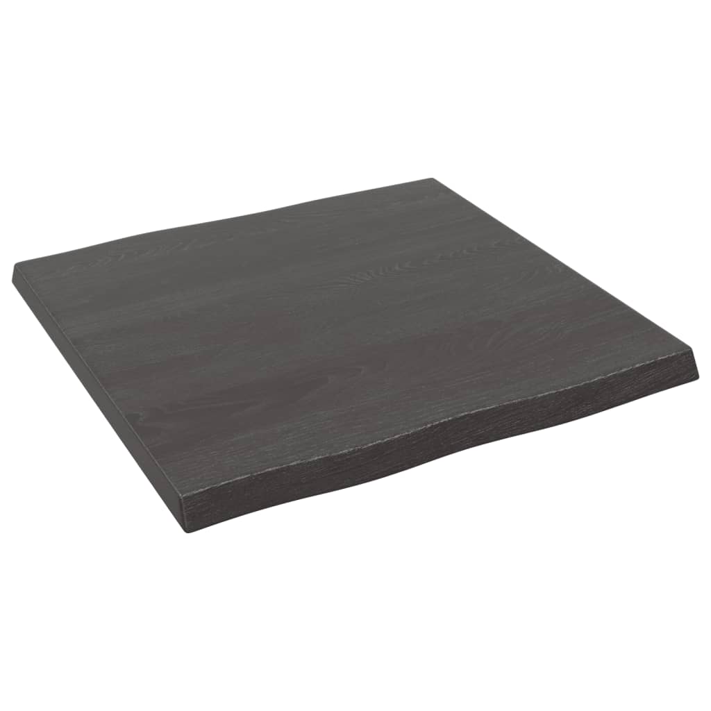 Piano Tavolo Marrone Scuro 60x60x(2-4)cm in Rovere Non Trattato - homemem39