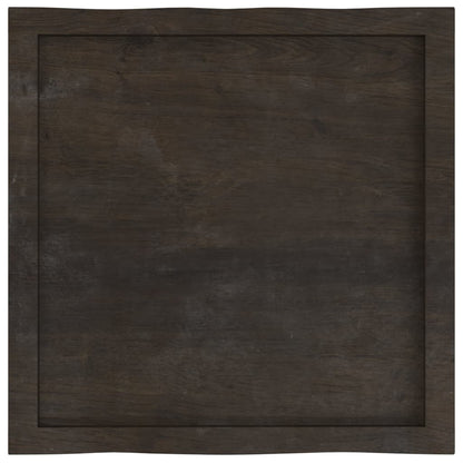 Piano Tavolo Marrone Scuro 60x60x(2-4)cm in Rovere Non Trattato | homemem39