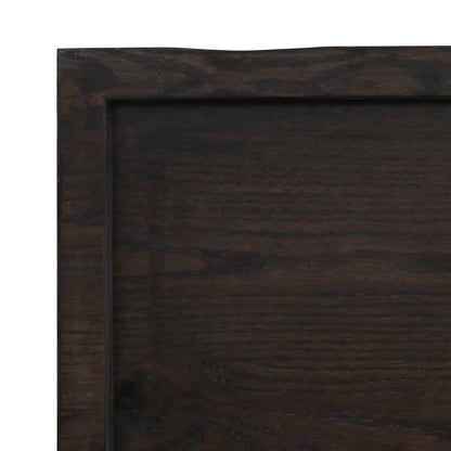 Piano Tavolo Marrone Scuro 60x60x(2-4)cm in Rovere Non Trattato | homemem39