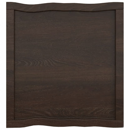 Piano Tavolo Marrone Scuro 60x60x(2-6)cm in Rovere Non Trattato - homemem39