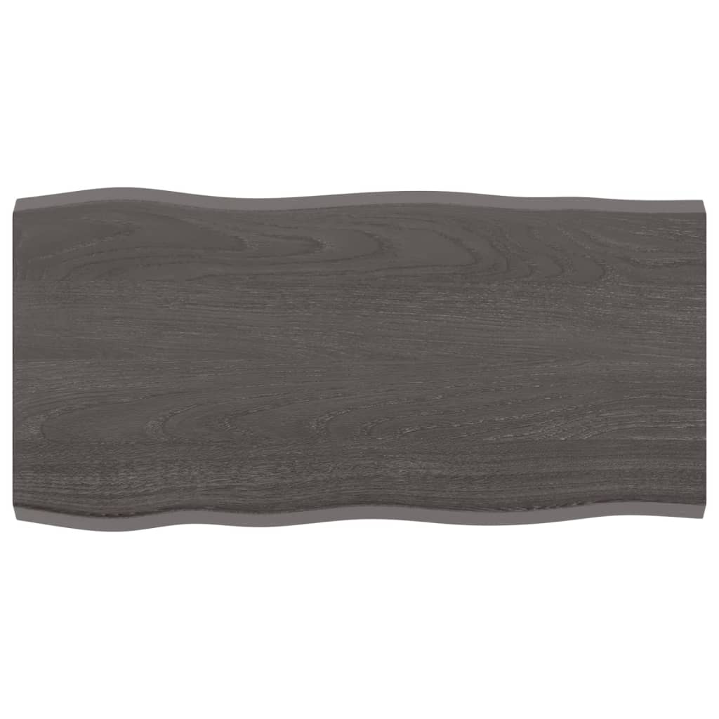 Piano Tavolo Marrone Scuro 80x40x2 cm in Rovere Non Trattato - homemem39