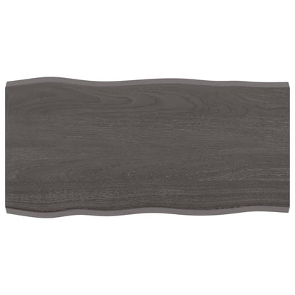 Piano Tavolo Marrone Scuro 80x40x2 cm in Rovere Non Trattato - homemem39