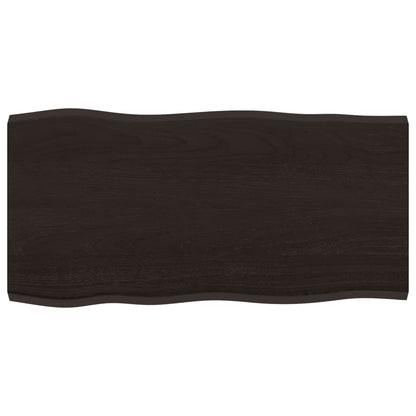 Piano Tavolo Marrone Scuro 80x40x2 cm in Rovere Non Trattato - homemem39