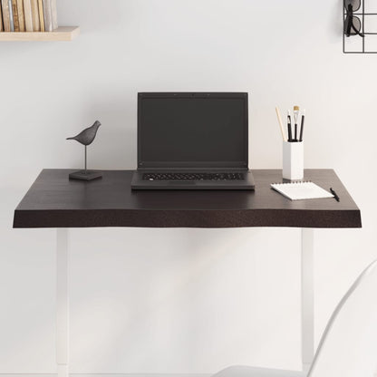 Piano Tavolo Marrone Scuro 80x40x(2-4)cm in Rovere Non Trattato - homemem39