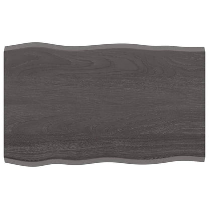 Piano Tavolo Marrone Scuro 80x50x2 cm in Rovere Non Trattato - homemem39