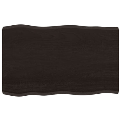 Piano Tavolo Marrone Scuro 80x50x2 cm in Rovere Non Trattato - homemem39