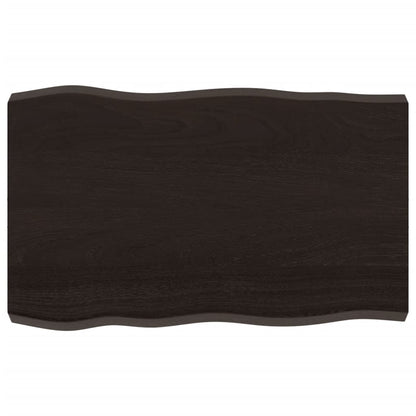 Piano Tavolo Marrone Scuro 80x50x(2-6)cm in Rovere Non Trattato - homemem39