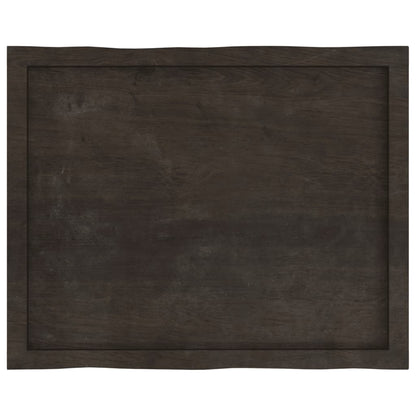 Piano Tavolo Marrone Scuro 80x60x(2-4)cm in Rovere Non Trattato - homemem39