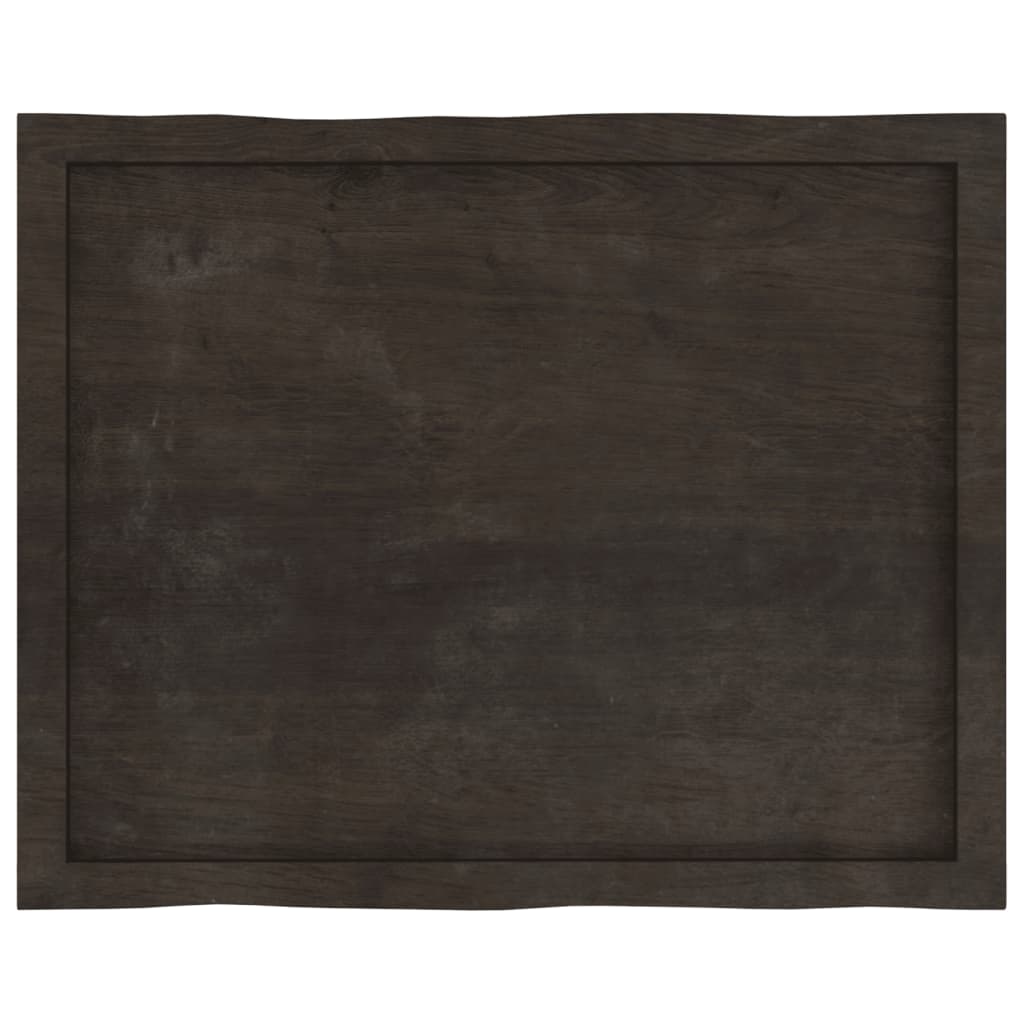 Piano Tavolo Marrone Scuro 80x60x(2-6)cm in Rovere Non Trattato - homemem39