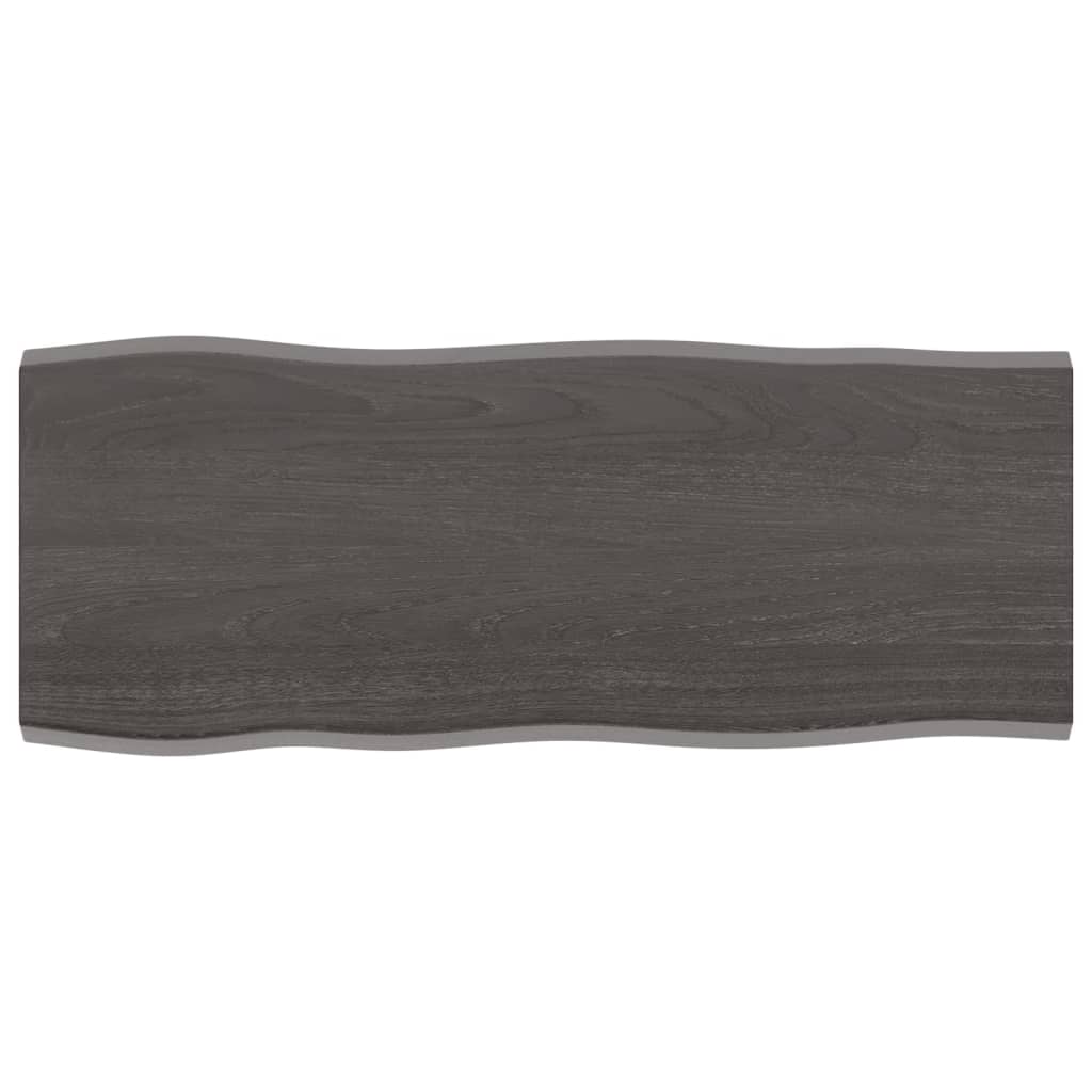 Piano Tavolo Marrone Scuro 100x40x2 cm in Rovere Non Trattato - homemem39