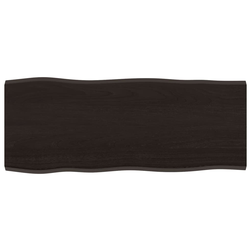 Piano Tavolo Marrone Scuro 100x40x2 cm in Rovere Non Trattato - homemem39