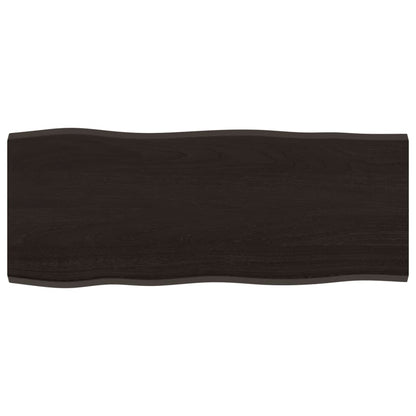 Piano Tavolo Marrone Scuro 100x40x2 cm in Rovere Non Trattato - homemem39