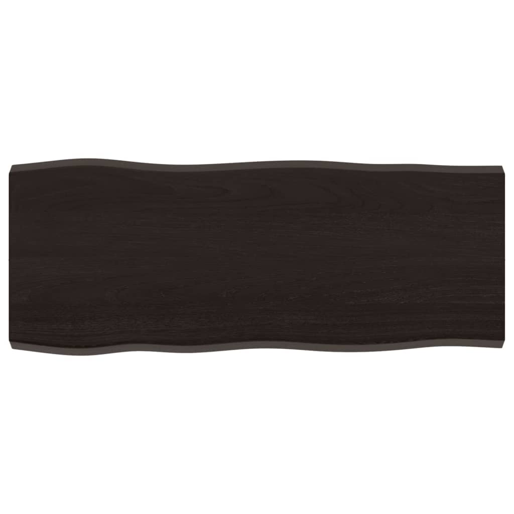 Piano Tavolo Marrone Scuro 100x40x(2-4)cm Rovere Non Trattato - homemem39