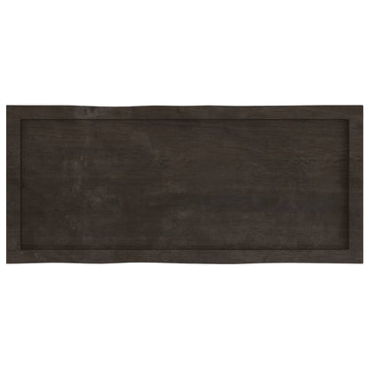 Piano Tavolo Marrone Scuro 100x40x(2-6)cm Rovere Non Trattato - homemem39