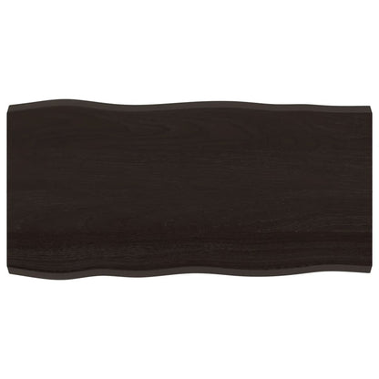 Piano Tavolo Marrone Scuro 100x50x(2-4)cm Rovere Non Trattato - homemem39