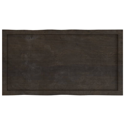 Piano Tavolo Marrone Scuro 100x50x(2-4)cm Rovere Non Trattato - homemem39