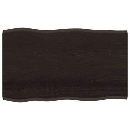 Piano Tavolo Marrone Scuro 100x60x2 cm in Rovere Non Trattato - homemem39