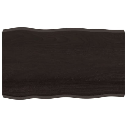 Piano Tavolo Marrone Scuro 100x60x(2-4)cm Rovere Non Trattato - homemem39